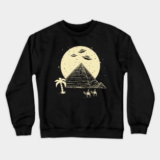 Ancient Astronaut Egyptian Pyramid UFO Conspiracy Theory Crewneck Sweatshirt